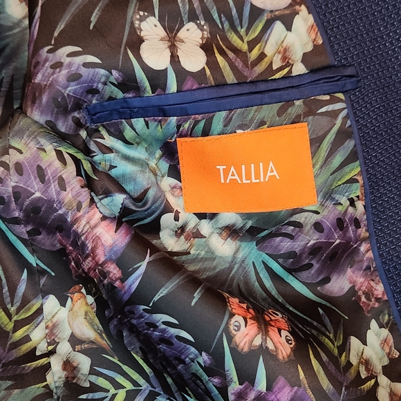 TALLIA Royal Men's Blue Blazer with Patterned Lining Size 48L - Picture 5 of 10